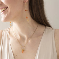 SPARKLES CARNELIAN MIX GOLD NECKLACE