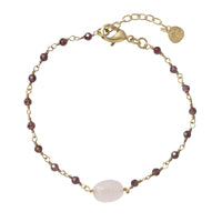 UNIVERSE GARNET ROSE QUARTZ GOLD BRACELET