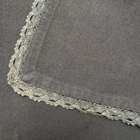 DARK GREY TABLECLOTH | LACE EDGE