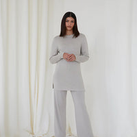 DOVE GREY SOFT KNIT SET | MEDIUM