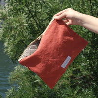 ORGANIC COTTON LARGE POUCH | FLAMING ORANGE
