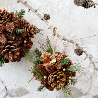 FLEUR DECORATIVE BALL WITH FIR & GLITTER | SMALL