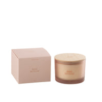 LARGE SCENTED 3 WICK CANDLE IN FROSTED GLASS | ROSE REVEUSE