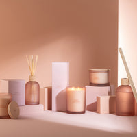 LARGE SCENTED 3 WICK CANDLE IN FROSTED GLASS | ROSE REVEUSE