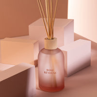 REED DIFFUSER IN FROSTED GLASS BOTTLE | ROSE REVEUSE