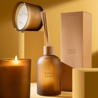 REED DIFFUSER IN FROSTED GLASS BOTTLE | SANTAL SATINE