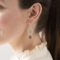 GRACEFUL SMOKEY QUARTZ SILVER EARRINGS