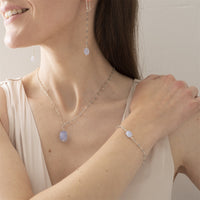 BLOOMING LABRADORITE BLUE LACE AGATE SILVER EARRINGS
