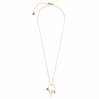 SPARKLES ROSE QUARTZ MIX GOLD NECKLACE
