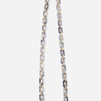 SQUARE LINK ACRYLIC BAG STRAP WITH ADDITIONAL GOLD LINKS | GREY
