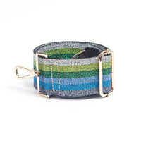 LUREX STRIPE BAG STRAP | BLUE & GREEN