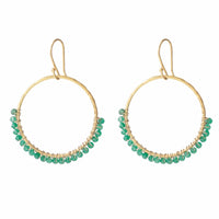 KINDNESS AVENTURINE GOLD EARRINGS