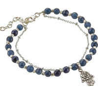 HAMSA BRACELET | SILVER & LAPIS