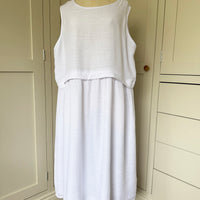 BAMBOO & COTTON AMY DRESS | BRIGHT WHITE | M|L