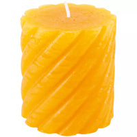 RUSTIC TWISTED PILLAR CANDLE | OCHRE