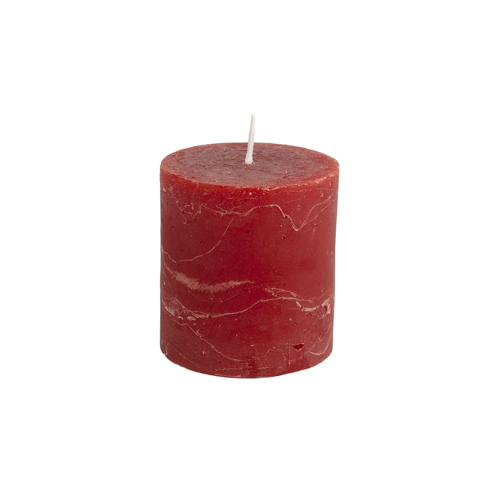 RUSTIC PILLAR CANDLE | RED