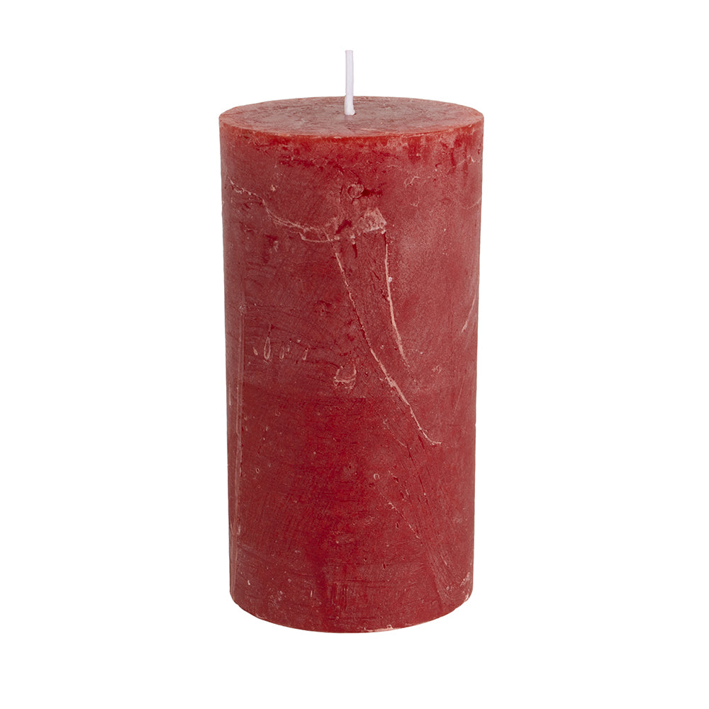 RUSTIC PILLAR CANDLE | RED