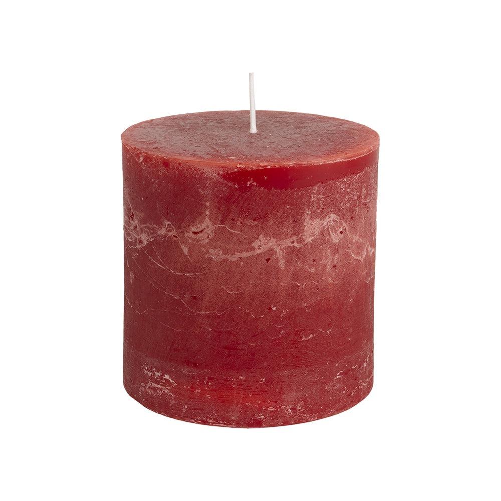 RUSTIC PILLAR CANDLE | RED