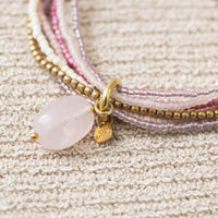 NIRMALA ROSE QUARTZ GOLD BRACELET