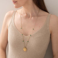 FEMININE AVENTURINE GOLD NECKLACE