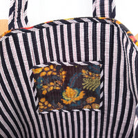 QUILTED VELVET SHOPPER TOTE | BLACK FLORAL