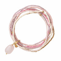 NIRMALA ROSE QUARTZ GOLD BRACELET