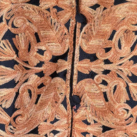 KASHMIRI EMBROIDERED SILK COAT | BLACK