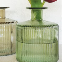 GREEN GLASS BOTTLE NICO VASE