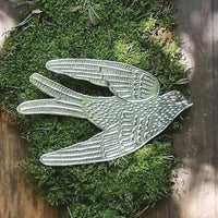 SMALL EMBOSSED SILVER DOVE