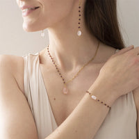 UNIVERSE GARNET ROSE QUARTZ GOLD BRACELET
