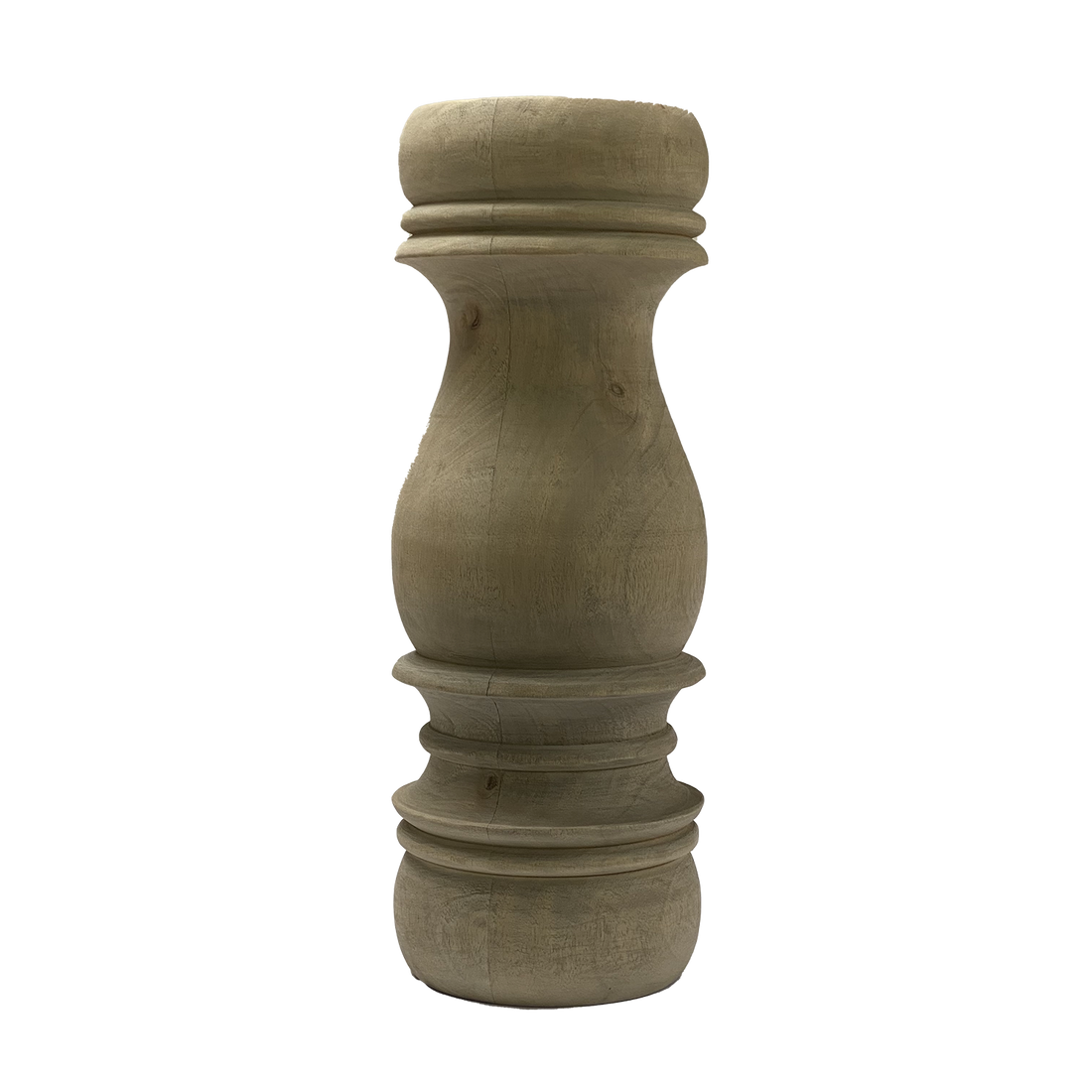 TURNED MAHOGANY CANDLE HOLDERS