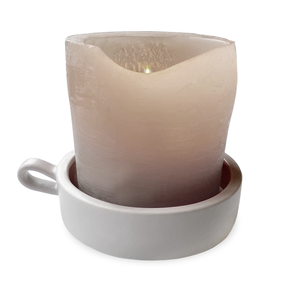 CERAMIC CANDLE TRAY | GREY