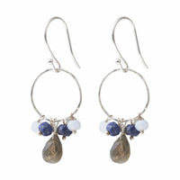 FLOURISH LABRADORITE MIX SILVER EARRINGS
