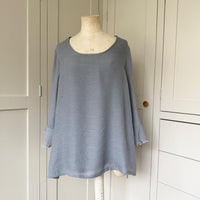 BAMBOO & COTTON FRILL SLEEVE EMILY TOP | GREY | S|M