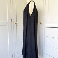 BAMBOO & COTTON POINT & FRILL DRESS | BLACK | S|M