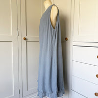 BAMBOO & COTTON POINT & FRILL DRESS | GREY | S|M