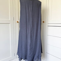 BAMBOO & COTTON POINT & FRILL DRESS | SLATE | S|M