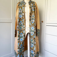 KASHMIRI EMBROIDERED SILK COAT | GOLD