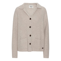GOGO MONGOLIAN CASHMERE CARDIGAN JACKET | SAND MELANGE | MEDIUM