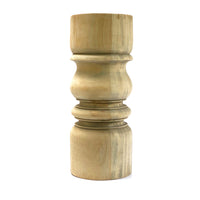 TURNED MAHOGANY CANDLE HOLDERS