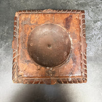 LARGE VINTAGE WOODEN INDIAN CANDLE HOLDER