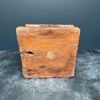 LARGE VINTAGE WOODEN INDIAN CANDLE HOLDER