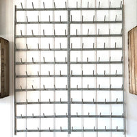 LARGE VINTAGE ZINC HOOK RACK BOTTLE DRYER | 100 HOOKS