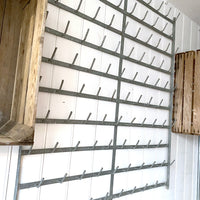 LARGE VINTAGE ZINC HOOK RACK BOTTLE DRYER | 100 HOOKS