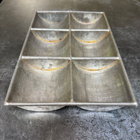 VINTAGE METAL TRAY WITH SIX COMPARTMENTS