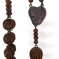 VINTAGE FRENCH CARVED WOODEN LOURDES ROSARY