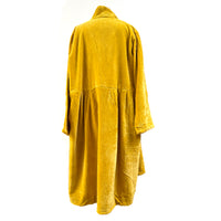 CRUSHED VELVET DUSTER COAT | MUSTARD YELLOW