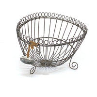 VINTAGE WIRE MADAM STOLTZ EGG SHAPED BASKET