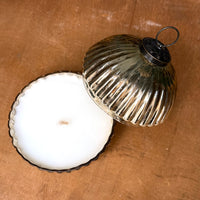 PALE GOLD GLASS BAUBLE CANDLE