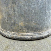 VINTAGE METAL STORAGE BIN WITH TWO HANDLES, LID AND SCOOP